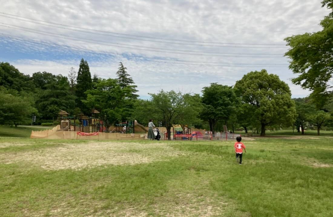 都市緑化植物園の芝生エリア