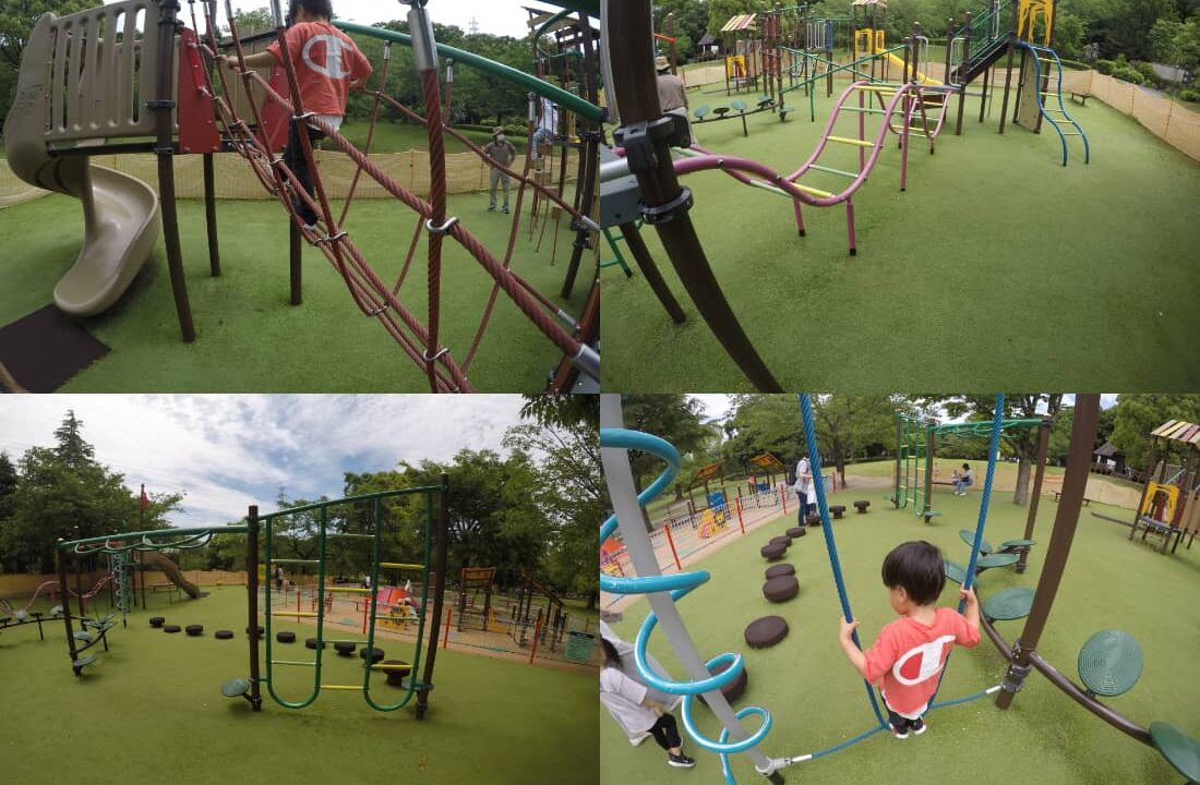 都市緑化植物園の大型複合遊具