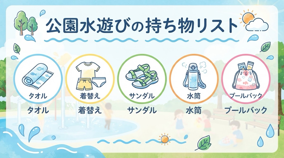 公園の水遊びの必須持ち物リスト